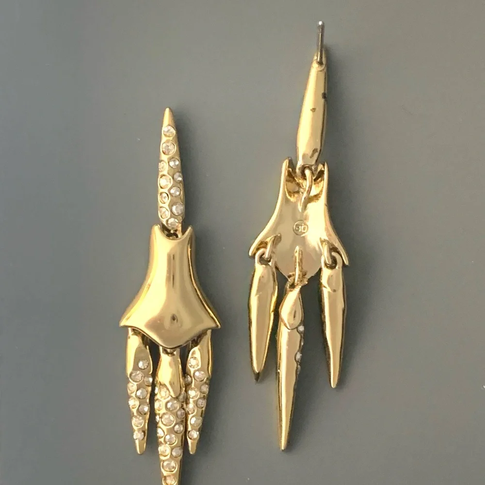 ALEXIS BITTAR • RARE Miss Havisham Swarovski Crystal Encrusted Drop Earrings